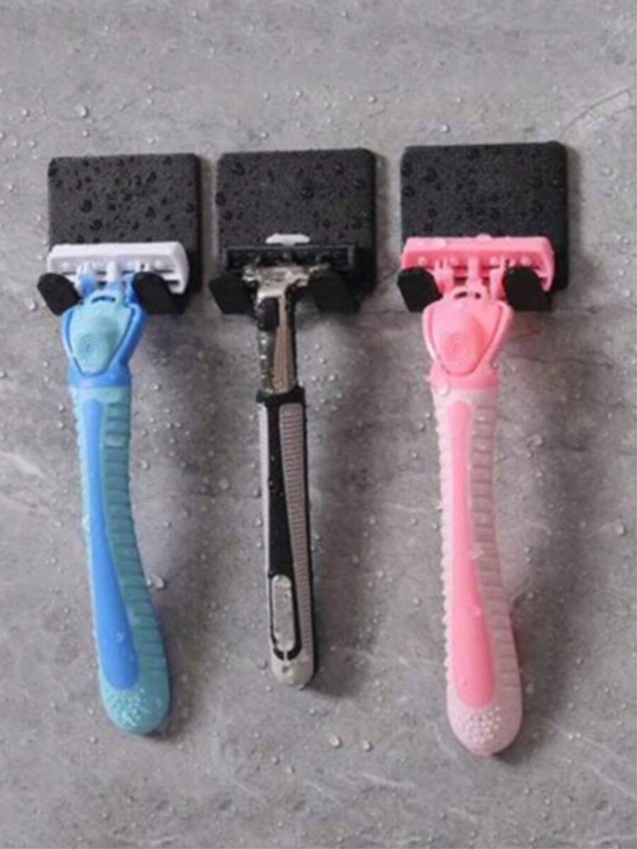 1pc Razor Holder, Razor No-Drill Hook, Wall-Mounted Bathroom Storage Rack, Suitable For Kitchen And Bathroom, College Dorm Essential, Back To School, Wallet Hook, Room Decor, Bathroom Decor, Home Decor, Travel Accessory, Autumn Garden Decoration, Halloween/Thanksgiving/Christmas/Saudi National Day Best Gift