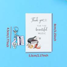 5pcs Music Theme Keychains With Greeting Cards, Suitable For Handbags, Luggage Charms, Perfect Gift For Music-Loving Colleagues, Partners, Close Friends, Music Festivals, Concert Celebrations Or Daily Sharing - Multicolor - View 6