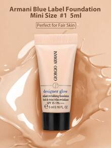 Giorgio Armani Sampel Mini Blue Label Liquid Foundation 5ml, Shade 1 Ivory, Alas Bedak Tahan Lama, Melembapkan, dan Sempurna, Cocok untuk Kulit Kering - Biru - 5ml - View 5