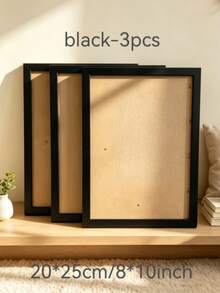 Set Bingkai Foto 3 Buah | Dapat Diletakkan atau Digantung | Vertikal/Horizontal | Cocok untuk Semua Gaya Dekorasi dan Tema Foto | Hadiah dan Dekorasi Liburan | Hitam/Putih | 4 Ukuran: 10x15cm, 15x20cm, 20x25cm, A4 | Aksesori Dekorasi Rumah | Bingkai Foto Kenangan - Beraneka warna - View 15