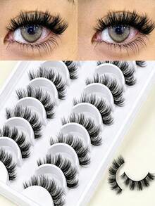 10 Pairs 5D Fluffy Mink Lashes, 3D Natural False Eyelashes, Soft Mink Eyelash Extension Makeup Kit Tools - View 4