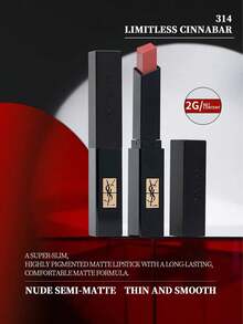 Yves Saint Laurent YSL Rouge Pur Couture The Slim 絲絨顯色唇膏 #314 Limitless Cinnabar 2g/0.07 Oz | 高顯色 | 霧面絲絨妝效 | 持久 | 不暈染不裂開 | 輕盈 | 不乾澀不黏膩 - 314 無限朱砂 - 2g - 查看 3