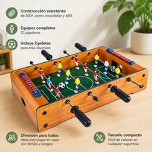 Portable Tabletop Soccer Game 51x31x10.5cm With Wood Finish And Manual Scoreboards For Indoor Family Fun - 彩色 - 查看 3