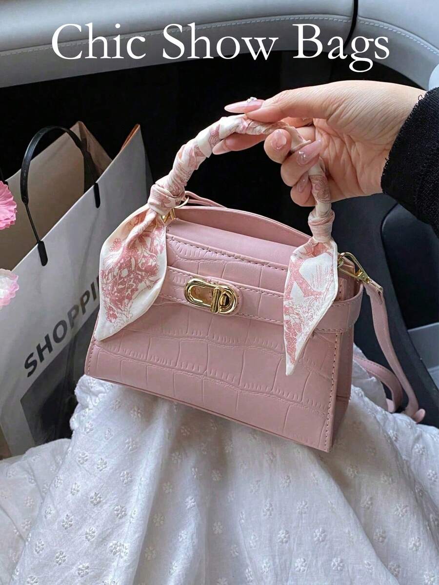 Fashionable Versatile Color-Block Women's Casual Tote Bag - Pink - View 1