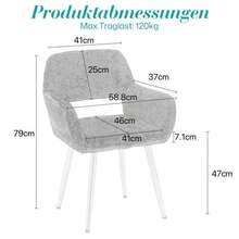 HengMing Dining Chairs With Faux Fur Upholstery, Modern Mid-Century Style Dining Chairs With Solid Lacquered Steel Legs - 駝色 - 查看 4