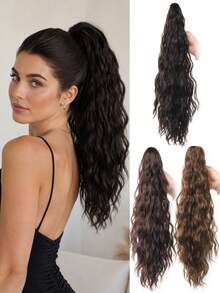 Wavy Drawstring Ponytail Wig, Natural Curly Ponytail, Easy-To-Install Everyday Party/Date Hair Accessory, Halloween - Multicolor - View 1