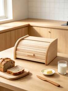 1 Piece Bread Storage Box With Smoothly Opening Curved Flip Lid, Large Capacity For Storing Various Breads, Breathable And Moisture-Proof, Compatible With All Kinds Of Kitchen Countertops. - Multicolor - View 6