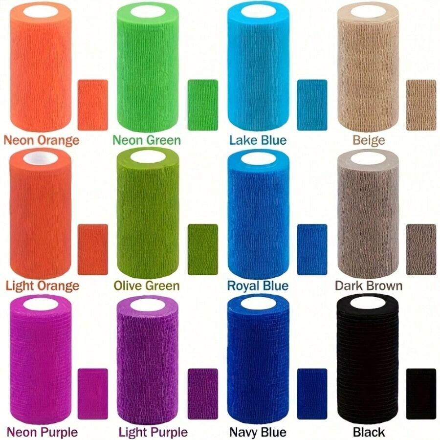 (4.5cm*5m) Self-Adhesive Elastic Bandage, Breathable Compression Wrap, Suitable For Wrist, Elbow, Knee And Ankle Support - Multicolor - View 1