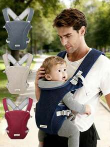 1pc Baby Mesh Backpack Carrier, Cross-Back Design, Adjustable Pressure-Relieving Shoulder Straps, Breathable Mesh For Ventilation, Lightweight Convenient Carrying Solution For Infants & Toddlers - Baby Mesh Breathable Baby Carrier - View 2