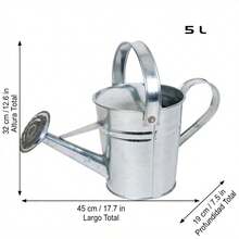 Galvanized Iron Watering Can For Garden And Plants With Detachable Shower Head, Durable Watering Tool For Outdoor And Indoor Use, Available In 2.3L And 5L - B - 查看 3