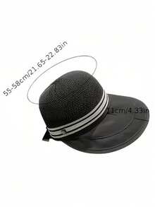 1pc Women Summer Sun Hat, Fashionable Simple Large Brim Hat With Bow, Versatile Sun Protection Hat For Summer - A - View 6