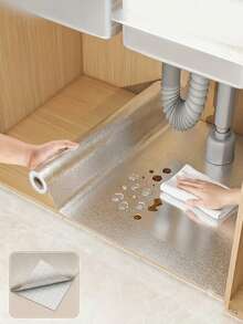 Aluminum Foil Waterproof Cabinet Liner, Oil-Proof Moisture-Proof Self-Adhesive Shelf Sticker, Heat-Resistant Heavy Duty Drawer Liner, Suitable For Kitchen Sink And Countertop - View 10