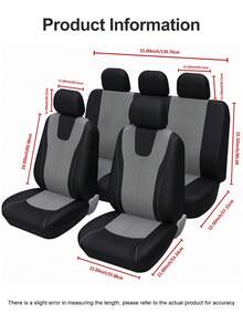 Juego de 9 piezas de fundas para asientos de coche estilo chaleco flexible con ribete decorativo incorporado, protectores de cojín de asiento elásticos y transpirables, aptos para sedanes familiares, SUV y camionetas - Un estilo - Ver 3