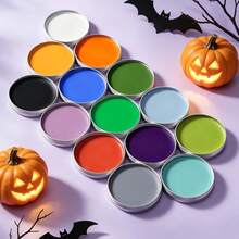Fit Colors 萬聖節臉部與身體彩繪顏料，高顯色可水洗臉部彩繪，適合派對 Cosplay、骷髏、南瓜、殭屍妝容造型 - 彩色 - 查看 10