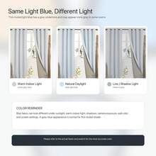2 Pcs Full Blackout Curtains Faux Linen For Bedroom & Living Room - 100% Light Blocking Thermal Insulated Room Darkening, Noise Reducing, Modern Contemporary Style, 52 Inch Wide - 淺藍色 - 查看 3