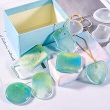 6pcs Pendant Mold Set, Epoxy Resin Pendant Mold, Geometric Pendant Mold, Square & Rectangular Pendant Mold, Earring Silicone Mold, Keychain Pendant Mold - Multiple Styles - View 4