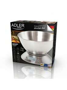 Adler Kitchen Scale With Bowl, Digital Kitchen Scale, Stainless Steel Food Scale - 5kg Capacity, 1g Accuracy, Backlit LCD, Timer & Alarm, Temperature Display, 2L Bowl - Kitchen scales - View 8