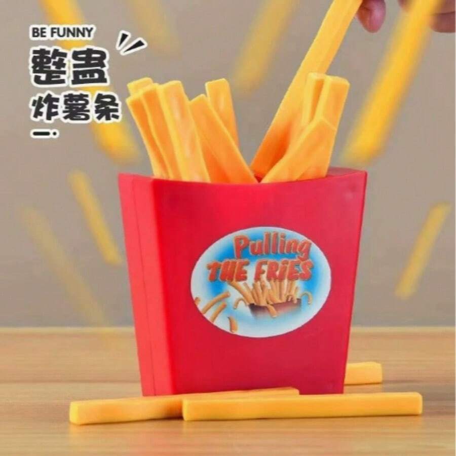 1pc/New Prank French Fries Toy Creative Interactive Desktop Game Prop Draw Lot Gag Toy - Multicolor - View 1