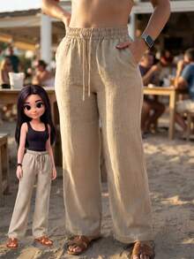 Women Pants - Beige - View 7