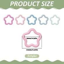 1-100PCS Cute Stars-Shaped Metal Stitch Markers Crochet Markers Ring Multicolor Crochet Locking Markers For Knitting And Crocheting (Multicolor) - Powder Blue - View 3