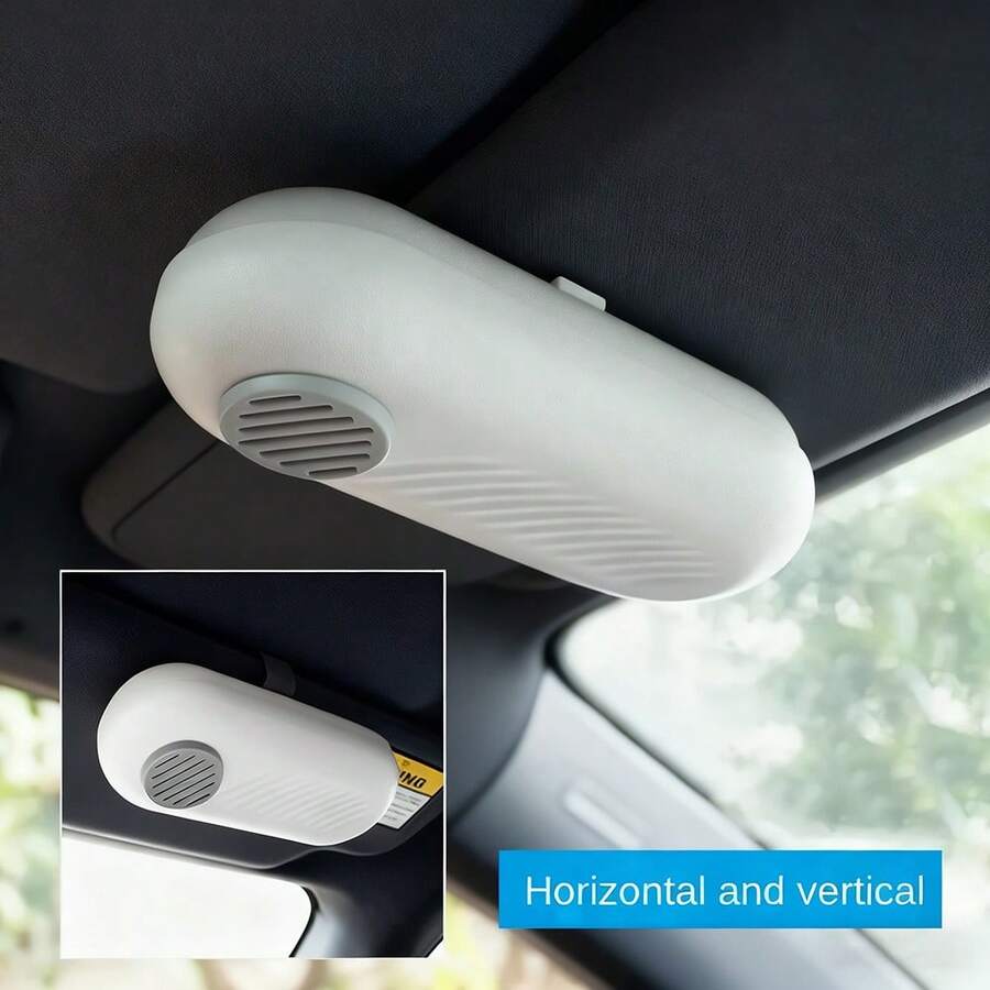 1pc Universal Car Sun Visor Glasses Holder, Durable Material Glasses Storage Box, With Buckle Fixation, Multi-Functional Car Interior Accessory - A - View 1