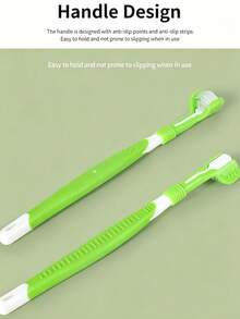 3-Sided Soft Bristle Pet Toothbrush, Suitable For Dogs And Cats, Effectively Removes Plaque And Freshens Breath, Ergonomic Non-Slip Handle, Lightweight And Portable, Pure White Minimalist Design, Practical For All Seasons, Suitable For Home, Travel And Outdoor Grooming Care - Multicolor - View 8