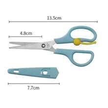 1pc Stainless Steel Scissors With Spring-Loaded Handle, Effortless Cutting, Round Tip, For Home Sewing, Craft, Document Cutting And Art Work - Multicolor - View 5