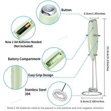 Lalayuan 1pc Mini Electric Handheld Milk Frother With Base, Suitable For Coffee, Matcha, Protein Powder - View 12