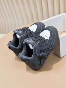 1 Pair Fashionable Sports Skateboard Shoes, Versatile Daily Wear, Breathable, Lightweight, Casual Sports - Grey - View 10