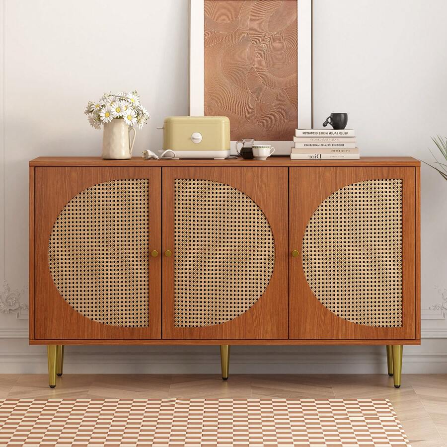 Sideboard Brown 129.8 X 40 X 76 Cm - Walnut - 查看 1