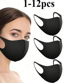 3/6/12pcs Seamless Sports Face Mask, 3D Curved UV Cut, Eye Protection, Breathable Outdoor Face Mask, Washable And Reusable, 1pc Included - Multicolor - View 5