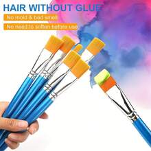 Dom Delfim Flat Head Artist Paint Brush Set 12pcs Blue Handle Wide Brush - 12-pack Blue Handle Wide Brushes - View 10