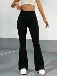 VENORA High Elastic Bootcut Yoga Pants, Back Ruched Pocket Hip Lift Flare Leggings, Slim Fit Daily Workout Bell Bottom Pants,Sportswear,Gym,Fall - Black - View 4
