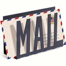 1PC Modern Aesthetic Black Metal Hollow MAIL Letter Email Storage Rack, Countertop Letter Sorter Folder, Office Envelope File Storage Desktop Minimalist Decoration Gift - View 4