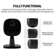 Kamera Alarm Penglihatan Malam Inframerah, Mendukung Interkom Audio Dua Arah, Penglihatan Malam Definisi Tinggi, Pemasangan Mudah, Rumah Pintar WiFi 2.4G, Pemantauan Jarak Jauh Melalui Ponsel, Pemantauan Keamanan Dalam Ruangan Rumah USB - MultiWarna - View 11