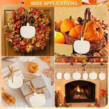 24/18/12/6pcs DIY Wooden Pumpkin Exquisite Carved Pumpkin With Hemp Rope Carving For Party Decoration, Decorate Room Door, Bedroom, Living Room, Fireplace, Wall And Your Home To Create A Strong Festive Atmosphere - Apricot - View 3