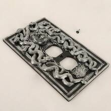 1pc 3D Printed Plastic Medusa Snake Pattern Embossed Switch Plate, Halloween Dark Gothic Style Wall Decor, Personalized Plastic Home Switch Protective Cover - Multicolor - View 9