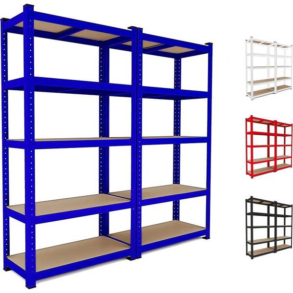 Arreditaly 2 Metall- und MDF-Regale, hohe Tragfähigkeit bis zu 875 kg mit 5 verstellbaren Regalböden, Garage, Werkstatt, Keller, Schuppen, Lagerhaus, Design 180 X 90 X 40 9AQY