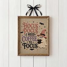 1pc Frameless Pink Halloween Ghost Cross-Stitch Embroidery Canvas Wall Art, Vintage Retro Spooky Cute Rustic Farmhouse Decor, Whimsical Stitched Print For Kitchen Living Room Bedroom Dorm, Room Decor Bedroom,Prints For Wall, Unique Best Gift Choice - Multi-color - View 5