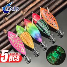 ANFS 5pcs Umpan Pancing Cumi-cumi Jig Horizontal untuk Memancing Cumi-cumi, Sotong, dan Ikan Laut di Air Asin - MultiWarna - View 6