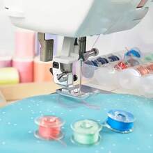 25pcs Transparent Plastic Sewing Machine Spool Set, Includes 1 Transparent Storage Box, Used For Storing Handmade And Sewing Materials, As Well As Storing And Transporting Artworks, Suitable For Sewing And Embroidery, Handmade Accessories Spool Rack, Sewing Accessories - Multiple Styles - View 2