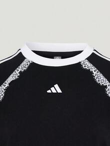 Adidas Women's DCE BF SS TEE Short Sleeve Knit Collarless T-Shirt TLD8216 - Black - View 4
