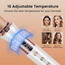 Hatteker 1pc Women's Electric Curling Iron With Multiple Temperature Settings, Large Barrel Wool Curl Hair Styler For Home Use - Multicolor - View 6