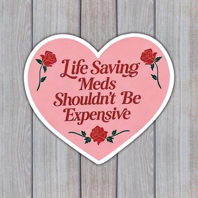 3Inches-1PC Life Saving Meds Shouldnt Be Expensive Sticker Prescription Affordability Decal Healthcare Justice Patient Advocacy Medical Activism Gift For Kindle Planner E‑Reader Laptop Notebooks Cups Journals Lockers