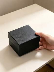 Black High-End Matte Watch Jewelry Storage Box Gift Box, With Sponge, Unisex, Light-Absorbing Velvet Sponge Spring Box, Black Watch Gift Box, Elegant Packaging Box, Perfect Gift, Harajuku Style Fashion Watch Gift Box, Student Gift Watch Gift Box, Watch Storage Box, Bracelet Watch Buddhist Beads Storage Box - Multicolor - View 2