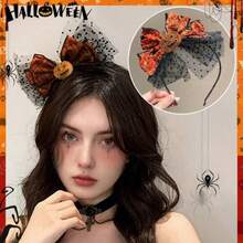 2pcs Funny Pumpkin Headband Spider Web Hair Clip Halloween Girls Holiday Costume Photo Props Halloween Headband Gift - Multicolor - View 6