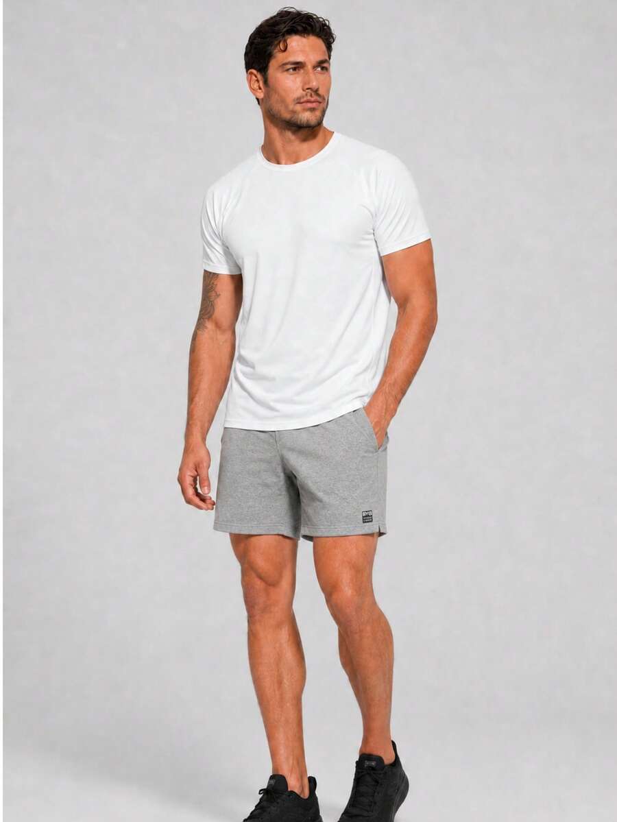 Camiseta Dry Fit Masculina Raglan Casual Lisa Premium Proteção UV Solar para Academia, Treino e Casual - Branco - Visão 1
