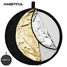 عاكس تصوير Ambitful 5 في 1 بمقاس 60/80/110 سم، عاكس متعدد الأقراص قابل للطي، مناسب لتصوير البورتريه والاستوديو والتصوير الخارجي - مشاهدة 1