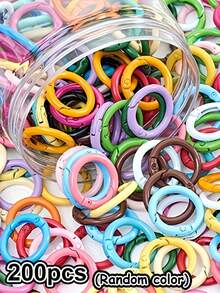 10/20/30/50/100/200pcs Random Color Zinc Alloy Spring O-Ring - Durable Metal Quick Release Round Painted Buckle, Baked Paint Craft, Suitable For DIY Keychain, Strap, Dog Leash, Outdoor Climbing Buckle, Wallet And Other Multi-Functional Buckles, Easy To Open And Close, Secure And Firm, Smooth Surface, With Accessories, Rich Colors - Multicolor - View 36