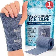 1pc Reusable Ice Compression Bandage, Sports Protection Cold Compress Wrap With Adjustable Strap And Buckle, Suitable For Knee, Calf, Wrist - Multicolor - View 2